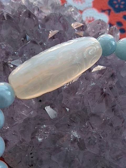 如意天珠とアクアマリンのブレスレット★ハンドメイド★ < 女性アクセサリー/時計 如意天珠とアクアマリンのブレスレット★ハンドメイド★ < 女性アクセサリー/時計の