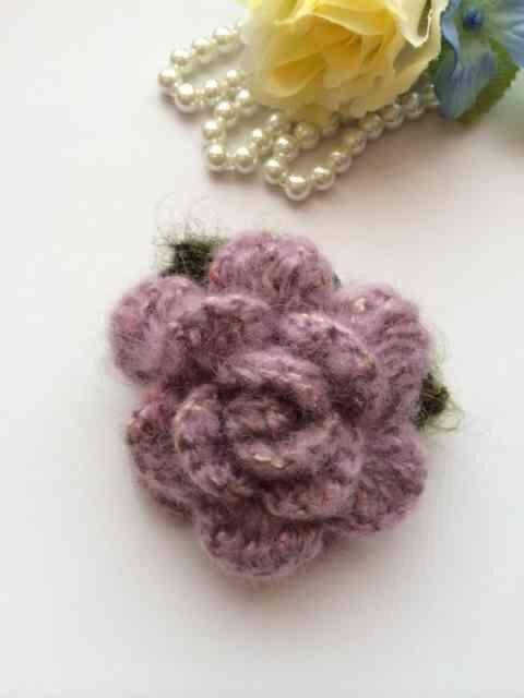ハンドメイド ヘアゴム 薔薇 モヘア パープル アナスイ好き 紫 < 女性ファッション  ハンドメイド ヘアゴム 薔薇 モヘア パープル アナスイ好き 紫 < 女性ファッションの