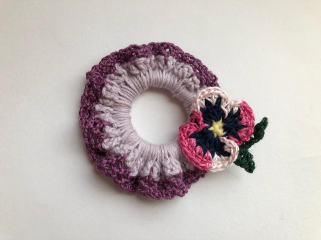 ハンドメイド ミニ シュシュ コットン お花 ガーリー < 女性ファッション  ハンドメイド ミニ シュシュ コットン お花 ガーリー < 女性ファッションの