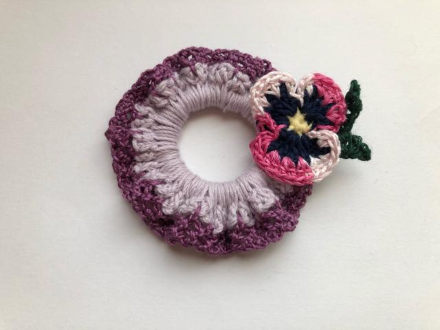 ハンドメイド ミニ シュシュ コットン お花 ガーリー < 女性ファッション  ハンドメイド ミニ シュシュ コットン お花 ガーリー < 女性ファッションの