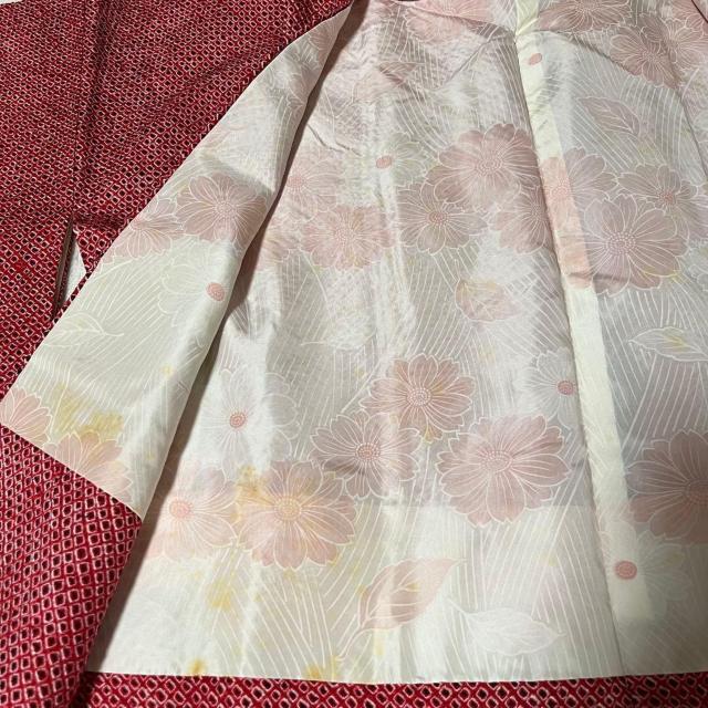 未使用 羽織 しぼり 正絹 赤系 しつけ有 絞 着用可 リメイクにも < 女性ファッション 未使用 羽織 しぼり 正絹 赤系 しつけ有 絞 着用可 リメイクにも < 女性ファッションの