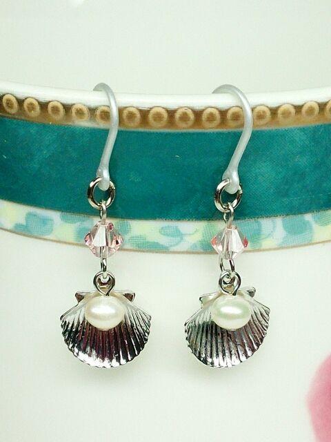 Silverシェル淡水パールチャームローズスワロフスキー樹脂フック < 女性アクセサリー/時計  Silverシェル淡水パールチャームローズスワロフスキー樹脂フック  < 女性アクセサリー/時計の