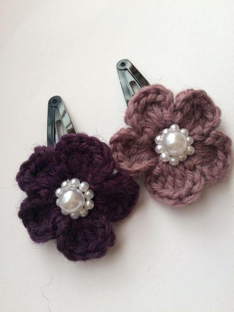 ハンドメイド スリーピン パッチンピン お花ふたつ♪ ウール 紫 < 女性ファッション  ハンドメイド スリーピン パッチンピン お花ふたつ♪ ウール 紫 < 女性ファッションの