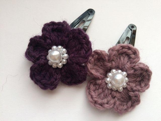 ハンドメイド スリーピン パッチンピン お花ふたつ♪ ウール 紫 < 女性ファッション  ハンドメイド スリーピン パッチンピン お花ふたつ♪ ウール 紫 < 女性ファッションの