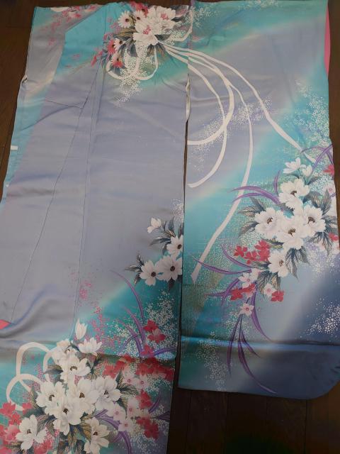 §USED、振袖、花束柄、暈し染め、金銀彩 < 女性ファッション  §USED、振袖、花束柄、暈し染め、金銀彩 < 女性ファッションの