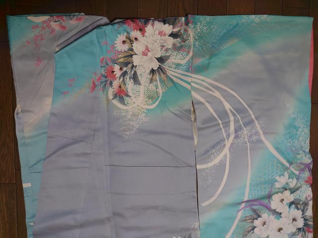 §USED、振袖、花束柄、暈し染め、金銀彩 < 女性ファッション  §USED、振袖、花束柄、暈し染め、金銀彩 < 女性ファッションの