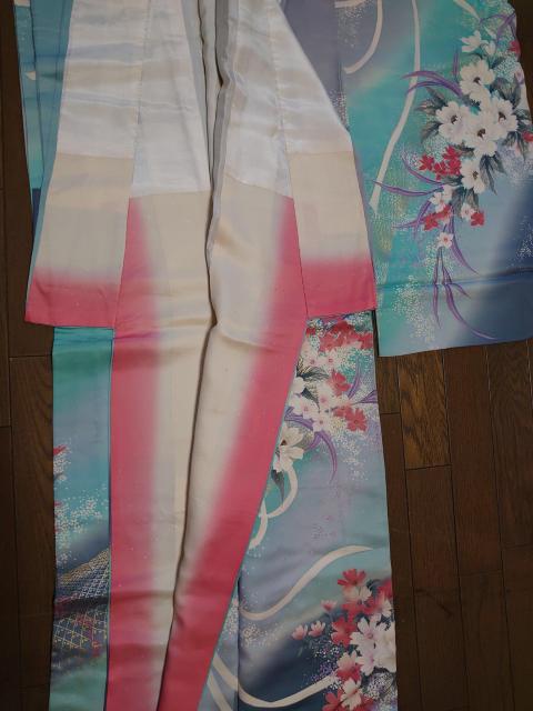 §USED、振袖、花束柄、暈し染め、金銀彩 < 女性ファッション  §USED、振袖、花束柄、暈し染め、金銀彩 < 女性ファッションの