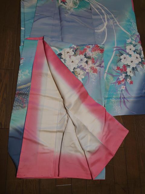 §USED、振袖、花束柄、暈し染め、金銀彩 < 女性ファッション  §USED、振袖、花束柄、暈し染め、金銀彩 < 女性ファッションの