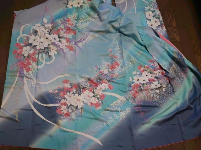 §USED、振袖、花束柄、暈し染め、金銀彩 < 女性ファッション  §USED、振袖、花束柄、暈し染め、金銀彩 < 女性ファッションの