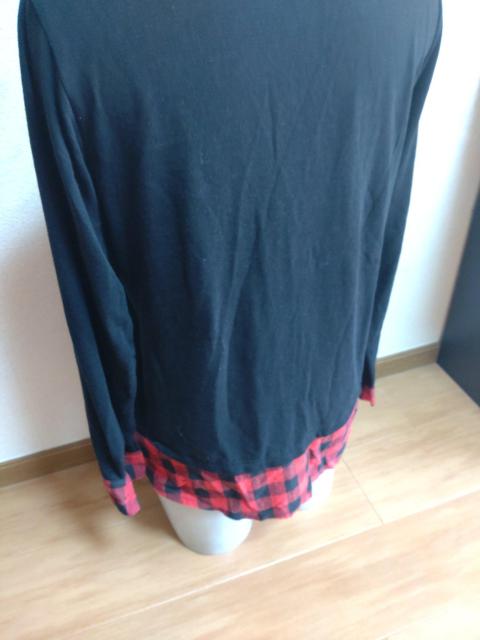 大きいサイズ一体型カーディガン風シャツLL  < 女性ファッション  大きいサイズ一体型カーディガン風シャツLL  < 女性ファッションの
