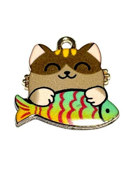 769 魚を持った猫ちゃん 1個 ねこ ネコ アクセサリーチャーム 金属パーツ < ペット/手芸/園芸 769 魚を持った猫ちゃん 1個 ねこ ネコ アクセサリーチャーム 金属パーツ < ペット/手芸/園芸の