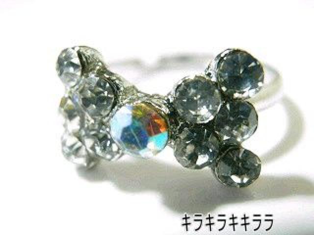 《New》ageha掲載★キラキラ*パヴェリボン・リング/指輪<クリア>【箱付】 < 女性アクセサリー/時計  《New》ageha掲載★キラキラ*パヴェリボン・リング/指輪<クリア>【箱付】  < 女性アクセサリー/時計の