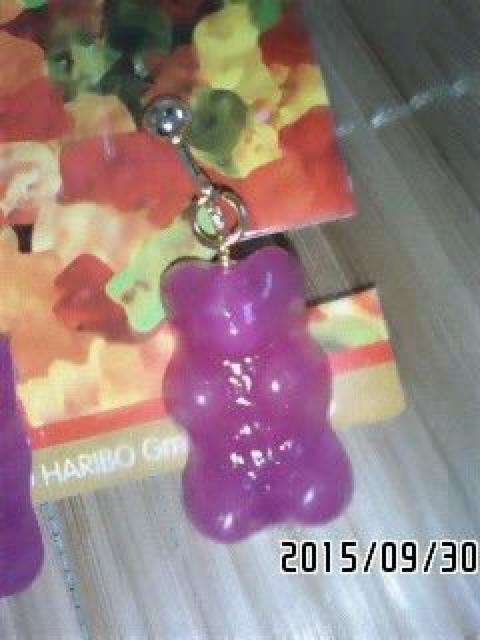 HARIBO・ハリボーベアグミ風チャームイヤリング。パープル < 女性アクセサリー/時計  HARIBO・ハリボーベアグミ風チャームイヤリング。パープル < 女性アクセサリー/時計の