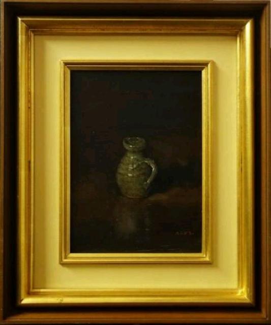 絵画 油彩 西垣武雄『益子の瓶』73年日動画廊個展作 4号リアリズム 原画 < ホビー  絵画 油彩 西垣武雄『益子の瓶』73年日動画廊個展作 4号リアリズム 原画  < ホビーの