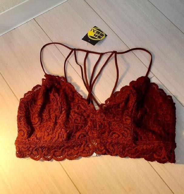 新品■可愛い♪エレガントレース ストラップ キャミソール ブラジャー ヨガ◆ワインレッドエンジ◆L < 女性ファッション  新品■可愛い♪エレガントレース ストラップ キャミソール ブラジャー ヨガ◆ワインレッドエンジ◆L  < 女性ファッションの