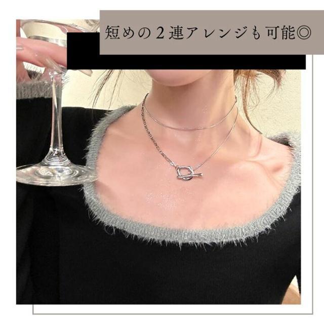 2wey マンテルロングネックレス【新品未使用】シルバー●韓国ファッション ロングネックレス メタルネックレス 2連ネックレス < 女性アクセサリー/時計  2wey マンテルロングネックレス【新品未使用】シルバー●韓国ファッション ロングネックレス メタルネックレス 2連ネックレス < 女性アクセサリー/時計の