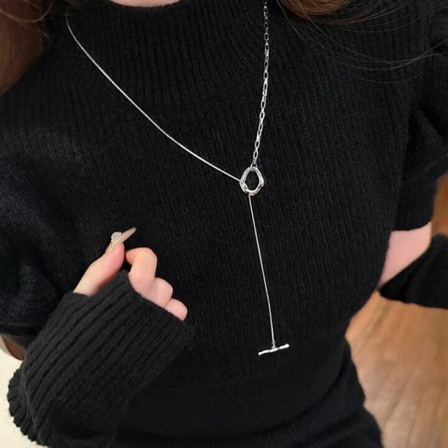 2wey マンテルロングネックレス【新品未使用】シルバー●韓国ファッション ロングネックレス メタルネックレス 2連ネックレス < 女性アクセサリー/時計  2wey マンテルロングネックレス【新品未使用】シルバー●韓国ファッション ロングネックレス メタルネックレス 2連ネックレス < 女性アクセサリー/時計の