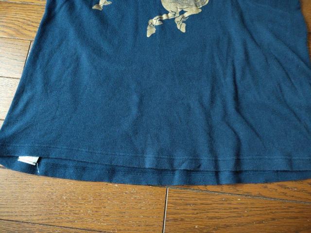 日本製 戦国 武将 プリント Tシャツ 古着 L 紺色 < 男性ファッション  日本製 戦国 武将 プリント Tシャツ 古着 L 紺色 < 男性ファッションの