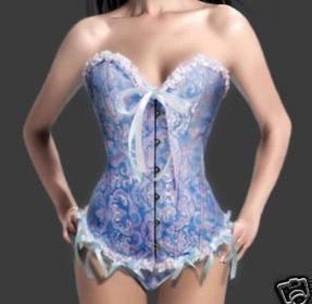 薄青とピンクのコルセット < 女性ファッション  薄青とピンクのコルセット  < 女性ファッションの