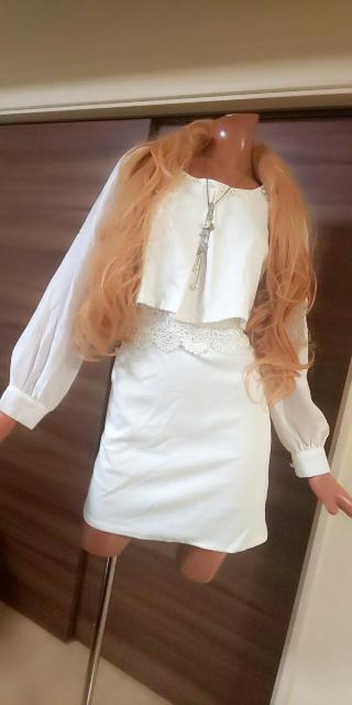 新品☆DURAS☆M〜Lホワイトパール胸下切替ミニワンピース < ブランド  新品☆DURAS☆M〜Lホワイトパール胸下切替ミニワンピース  < ブランドの