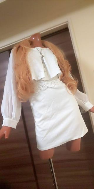 新品☆DURAS☆M〜Lホワイトパール胸下切替ミニワンピース < ブランド  新品☆DURAS☆M〜Lホワイトパール胸下切替ミニワンピース < ブランドの