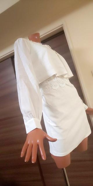 新品☆DURAS☆M〜Lホワイトパール胸下切替ミニワンピース < ブランド  新品☆DURAS☆M〜Lホワイトパール胸下切替ミニワンピース < ブランドの