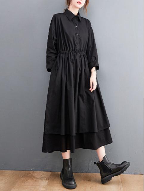 フレア ロング丈 ワンピース フロントボタン ウエスト紐付き 大きいサイズ < 女性ファッション  フレア ロング丈 ワンピース フロントボタン ウエスト紐付き 大きいサイズ < 女性ファッションの