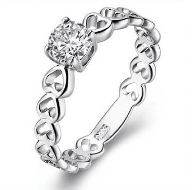 婚約指輪 カップル用 3.0ct Czダイヤ ハート リング 22号 ジルコニア ギフト ホワイトゴールド 新品 < 女性アクセサリー/時計  婚約指輪 カップル用 3.0ct Czダイヤ ハート リング 22号 ジルコニア ギフト ホワイトゴールド 新品 < 女性アクセサリー/時計の