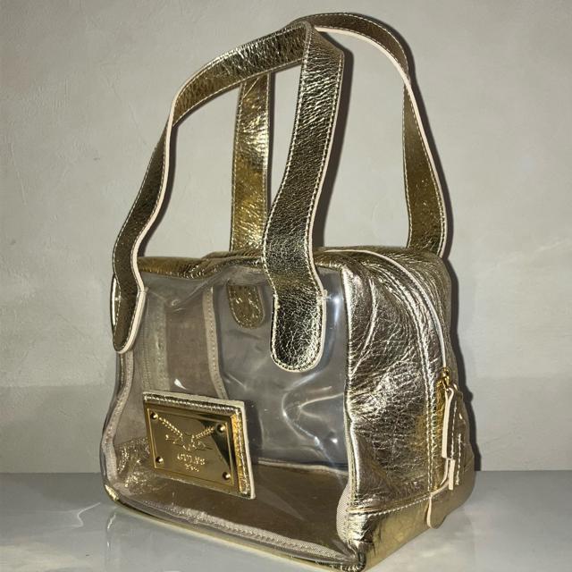 イタリア製 サイコロバッグ 皮革製 クリアビニール ハンドバッグ レザー 2WAY トートバッグ < 女性ファッション イタリア製 サイコロバッグ 皮革製 クリアビニール ハンドバッグ レザー 2WAY トートバッグ < 女性ファッションの