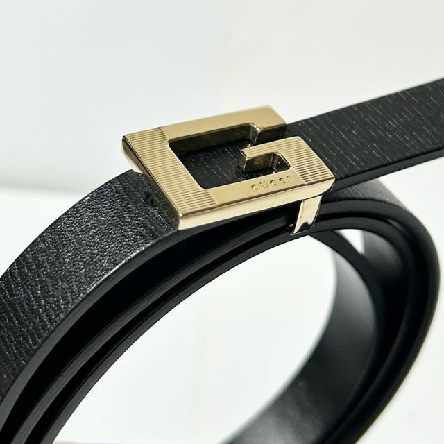 GUCCI �O�b�` �x���g ���U�[ �u���b�N 037�E1669 �x���g S�T�C�Y �� �u�����h�� 