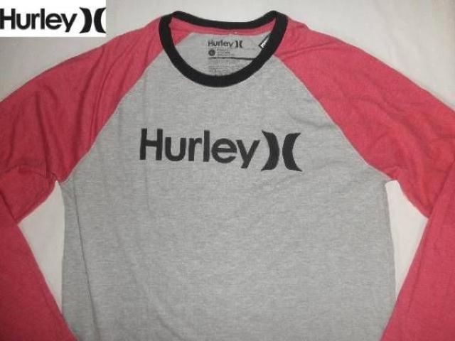 USA製 サーフ系【Hurley】ソフト素材 ラグランロンT US XL 灰赤 < ブランド  USA製 サーフ系【Hurley】ソフト素材 ラグランロンT US XL 灰赤  < ブランドの