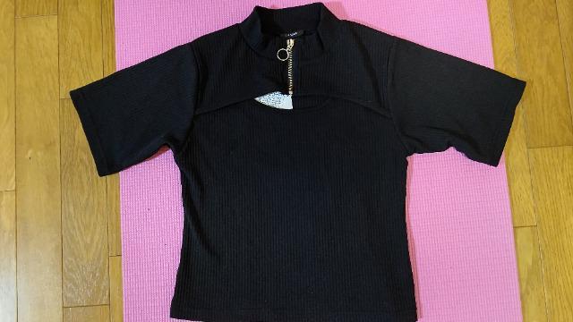★新品★リブ胸開きカットソー★L★ < 女性ファッション  ★新品★リブ胸開きカットソー★L★  < 女性ファッションの