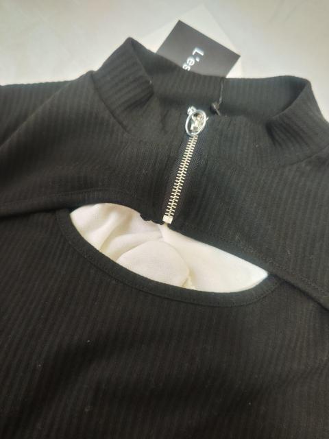 ★新品★リブ胸開きカットソー★L★ < 女性ファッション ★新品★リブ胸開きカットソー★L★ < 女性ファッションの