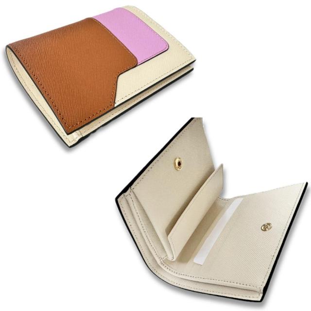 新品マルニ レザー 二つ折り財布 茶色×パープル MARNI < ブランド 新品マルニ レザー 二つ折り財布 茶色×パープル MARNI < ブランドの
