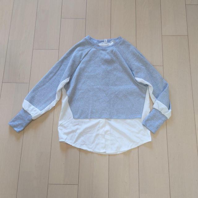 重ね着風 フェイクレイヤードプルオーバー < 女性ファッション  重ね着風 フェイクレイヤードプルオーバー < 女性ファッションの