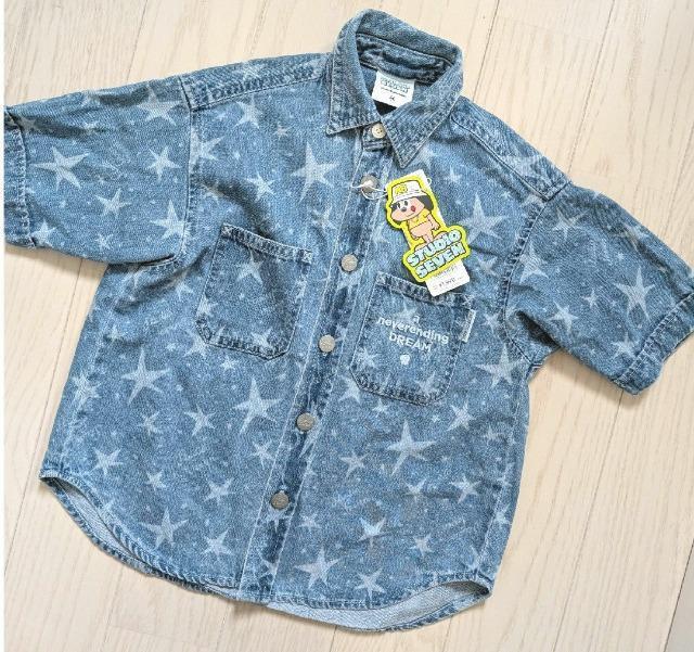 110★GU★ジーユー★STUDIO SEVEN★男女兼用デニムシャツ★新品★送料無料 < キッズ/ベビー  110★GU★ジーユー★STUDIO SEVEN★男女兼用デニムシャツ★新品★送料無料 < キッズ/ベビーの