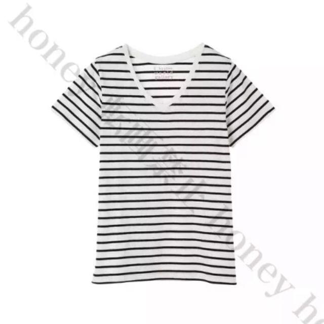 期間限定セール●華奢魅せ【新品未使用】ボーダー VネックTシャツ●F フリーサイズ < 女性ファッション  期間限定セール●華奢魅せ【新品未使用】ボーダー VネックTシャツ●F フリーサイズ < 女性ファッションの