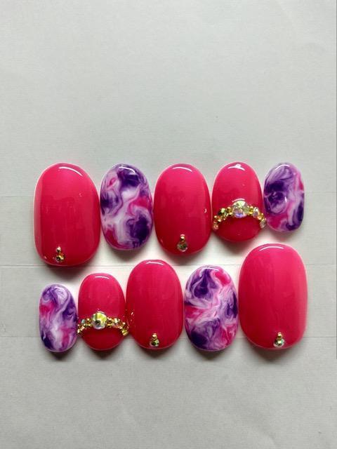 LBNYLA☆Bシヨートオーバル♪パープルピンク系マーブルタイダイ.ショキピン < 香水/コスメ/ネイル LBNYLA☆Bシヨートオーバル♪パープルピンク系マーブルタイダイ.ショキピン < 香水/コスメ/ネイルの