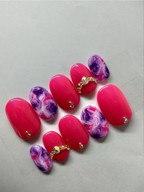 LBNYLA☆Bシヨートオーバル♪パープルピンク系マーブルタイダイ.ショキピン < 香水/コスメ/ネイル LBNYLA☆Bシヨートオーバル♪パープルピンク系マーブルタイダイ.ショキピン < 香水/コスメ/ネイルの