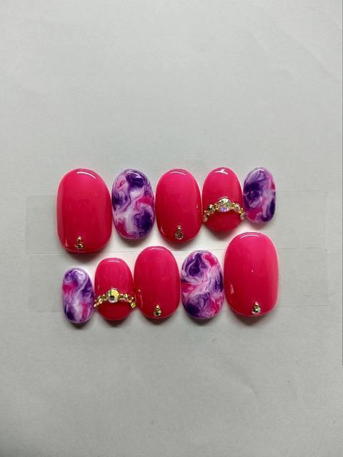 LBNYLA☆Bシヨートオーバル♪パープルピンク系マーブルタイダイ.ショキピン < 香水/コスメ/ネイル LBNYLA☆Bシヨートオーバル♪パープルピンク系マーブルタイダイ.ショキピン < 香水/コスメ/ネイルの