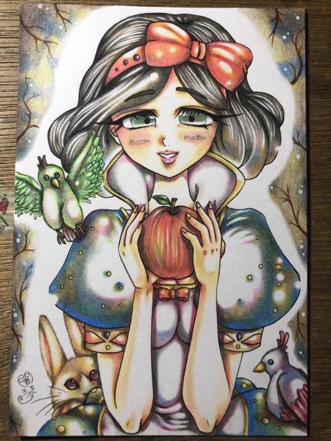 手描きイラスト 白雪姫と毒りんご < アニメ/コミック/キャラクター 手描きイラスト 白雪姫と毒りんご < アニメ/コミック/キャラクターの