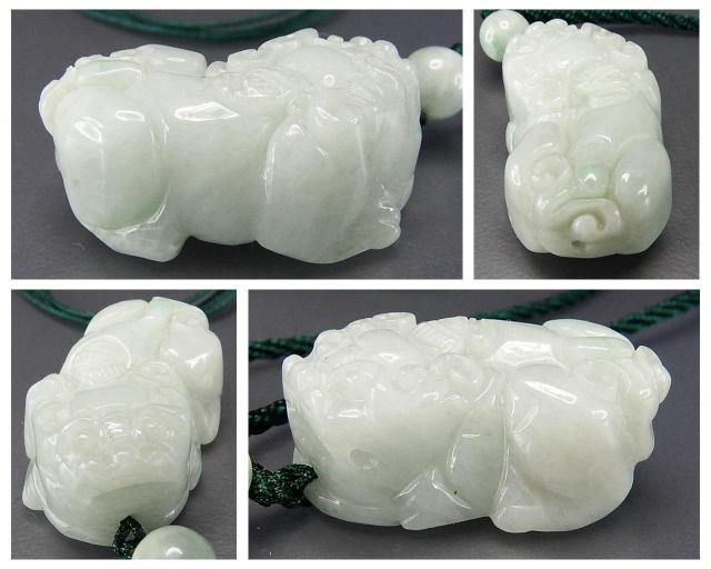 明るい天然石ひすい本翡翠ヒキュウ彫り品ネックレス雄雌ランダム御守り蓄財運 < 男性アクセサリー/時計  明るい天然石ひすい本翡翠ヒキュウ彫り品ネックレス雄雌ランダム御守り蓄財運 < 男性アクセサリー/時計の