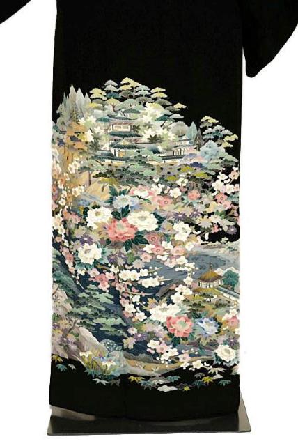 黒留袖 最高峰 本場加賀友禅作家 佐藤潤 弘前城 風景 花柄 比翼付 身丈159cm 裄64cm クリーニング済 T3614 < 女性ファッション 黒留袖 最高峰 本場加賀友禅作家 佐藤潤 弘前城 風景 花柄 比翼付 身丈159cm 裄64cm クリーニング済 T3614 < 女性ファッションの