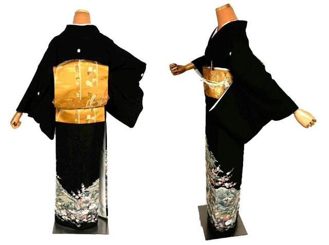 黒留袖 最高峰 本場加賀友禅作家 佐藤潤 弘前城 風景 花柄 比翼付 身丈159cm 裄64cm クリーニング済 T3614 < 女性ファッション 黒留袖 最高峰 本場加賀友禅作家 佐藤潤 弘前城 風景 花柄 比翼付 身丈159cm 裄64cm クリーニング済 T3614 < 女性ファッションの