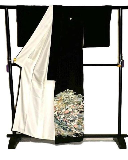 黒留袖 最高峰 本場加賀友禅作家 佐藤潤 弘前城 風景 花柄 比翼付 身丈159cm 裄64cm クリーニング済 T3614 < 女性ファッション 黒留袖 最高峰 本場加賀友禅作家 佐藤潤 弘前城 風景 花柄 比翼付 身丈159cm 裄64cm クリーニング済 T3614 < 女性ファッションの