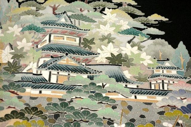 黒留袖 最高峰 本場加賀友禅作家 佐藤潤 弘前城 風景 花柄 比翼付 身丈159cm 裄64cm クリーニング済 T3614 < 女性ファッション 黒留袖 最高峰 本場加賀友禅作家 佐藤潤 弘前城 風景 花柄 比翼付 身丈159cm 裄64cm クリーニング済 T3614 < 女性ファッションの