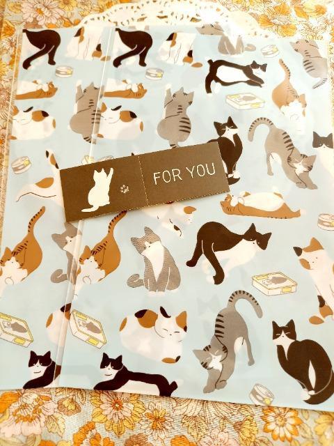 お裾分け☆ネコ柄ラッピングバック2枚+シール☆ < インテリア/ライフ  お裾分け☆ネコ柄ラッピングバック2枚+シール☆  < インテリア/ライフの