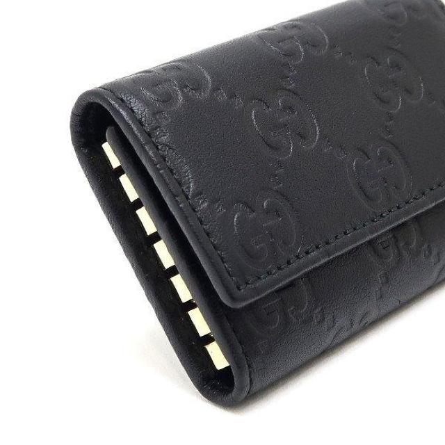 ◆ 本物 美品 ◆ GUCCI グッチ 6連キーケース レザー ブラック 黒 グッチシマ GG キーケース 箱 人気 138093 < ブランド ◆ 本物 美品 ◆ GUCCI グッチ 6連キーケース レザー ブラック 黒 グッチシマ GG キーケース 箱 人気 138093 < ブランドの