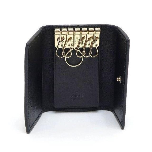 ◆ 本物 美品 ◆ GUCCI グッチ 6連キーケース レザー ブラック 黒 グッチシマ GG キーケース 箱 人気 138093 < ブランド ◆ 本物 美品 ◆ GUCCI グッチ 6連キーケース レザー ブラック 黒 グッチシマ GG キーケース 箱 人気 138093 < ブランドの