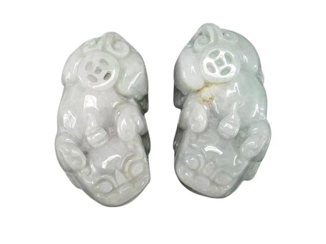 AA天然石ひすい本翡翠ジェダイト金銭ヒキュウ大型貔貅ペア置物風水物 < インテリア/ライフ AA天然石ひすい本翡翠ジェダイト金銭ヒキュウ大型貔貅ペア置物風水物 < インテリア/ライフの